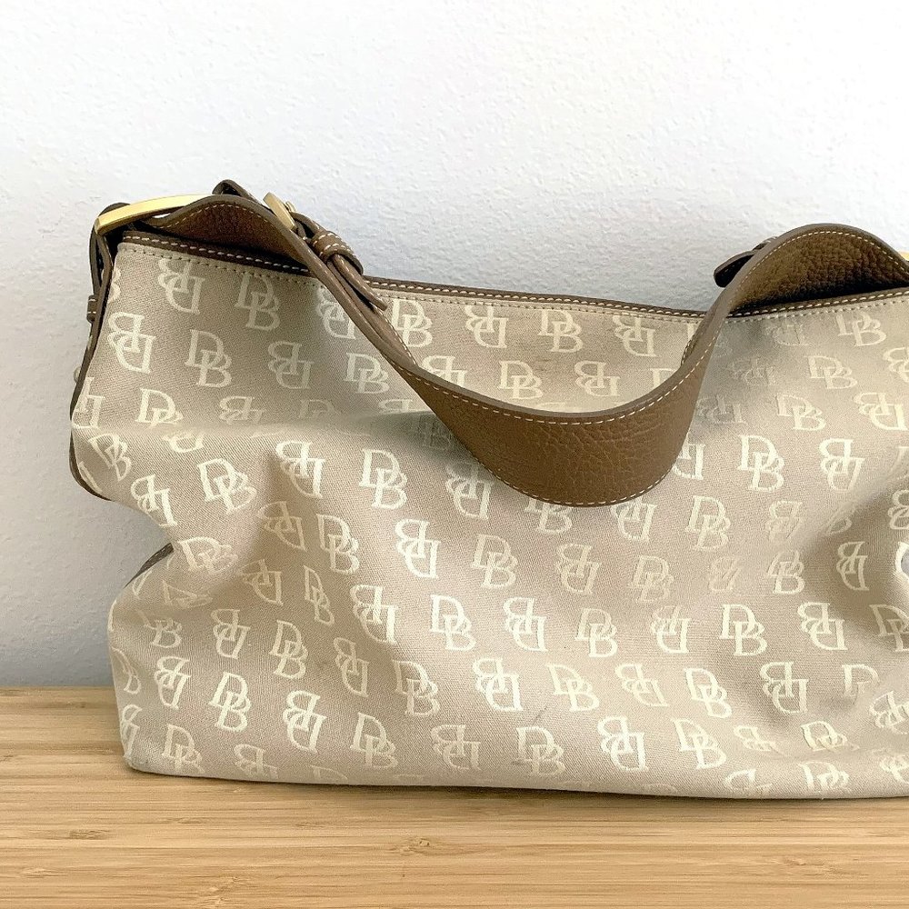 Vintage Canvas Monogram Dooney and Bourke Shoulder Bag